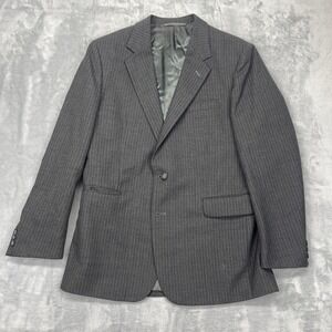 WOODMERE Suit Jacket &‎ Pants Set Mens 44R Grey Pinstripe Business Notch Lapel
